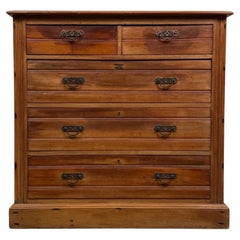 Rustic Early 20th Century Antique English Satinwood Chest of Drawers