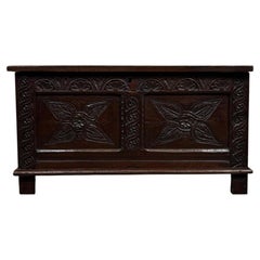 Fine 18th Century Antique English Oak Coffer or Blanket Chest