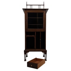 Fine Early 20th Century Antique English Mahogany Cabinet Vitrine
