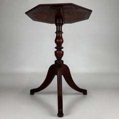 Fine 19th Century Antique English Octagonal Mahogany Tripod Side Table