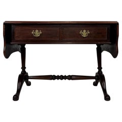 Fine Early 20th Century Antique English Mahogany Drop-Leaf Coffee Table