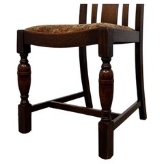 Fine Early 20th Century Antique English Set of Four Oak Dining Chairs