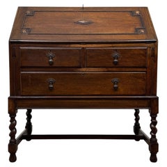 Fine Early 20th Century Antique English Jacobean-Style Oak Bureau