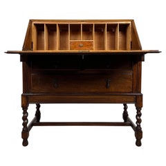 Fine Early 20th Century Antique English Jacobean-Style Oak Bureau
