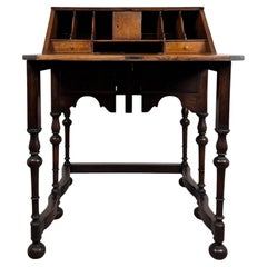 Fine Early 20th Century English Jacobean-Style Oak Bureau with Folding Supports