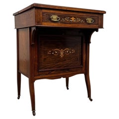 Fine 19th Century Antique English Rosewood Davenport Desk with Satinwood Inlay