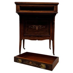 Fine 19th Century Antique English Rosewood Davenport Desk with Satinwood Inlay