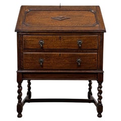 Fine Early 20th Century Antique English Jacobean-Style Oak Bureau