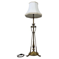 Fine 19th Century Antique English Decorative Brass Floor-Standing Lamp