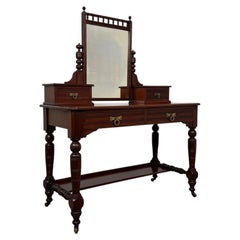 Fine Early 20th Century Antique English Edwardian Mahogany Dressing Table