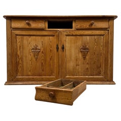 Fine 19th Century Antique English Victorian Pitch Pine Cupboard