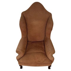 Fine 20th Century English Beech Wingback Armchair with Ball-and-Claw Feet