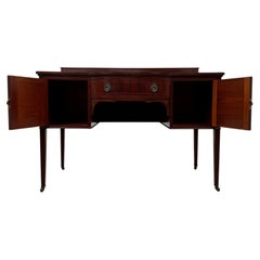 Magnifique bureau antique anglais de style édouardien en acajou, datant du début du XXe siècle