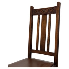 Fine Early 20th Century Antique English Edwardian Set of Six Oak Dining Chairs