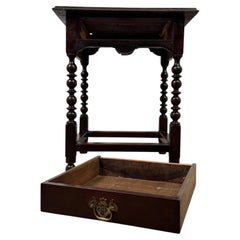 Fine 19th Century Antique English Bobbin-Turned Oak Side Table