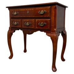 Fine Early 20th Century Antique English Beech and Burr Walnut Inlaid Side Table
