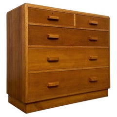 Commode vintage en chêne doré, d'origine anglaise, du XXe siècle