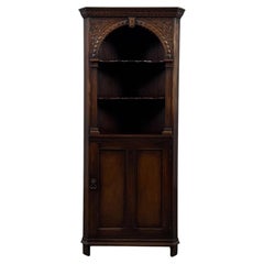 Fine Early 20th Century Antique English Oak Corner Cabinet
