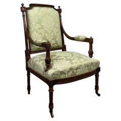 Fine 19th Century French Walnut Open Armchair