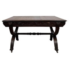 Antique English 19th Century Victorian Oak Centre Table