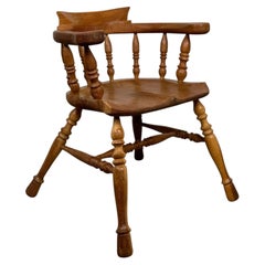 Early Antique 20th Century English Smoker’s Bow Chair