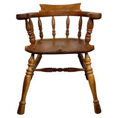 Early Antique 20th Century English Smoker’s Bow Chair