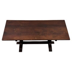 Early 20th Century English Solid Oak Refectory Dining Table