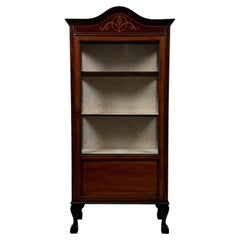 Antique Early 20th Century English Mahogany Glazed Display Cabinet Vitrine