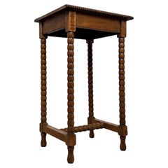 Fine Antique English Bobbin-Turned Oak Side Table, circa 1910