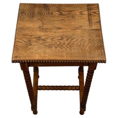 Fine Antique English Bobbin-Turned Oak Side Table, circa 1910