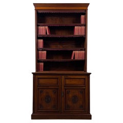Fine Antique Early 20th Century Tall Mahogany Open Bookcase