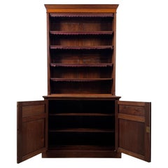 Fine Antique Early 20th Century Tall Mahogany Open Bookcase