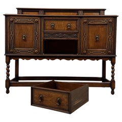 Fine Antique Early 20th Century English Jacobean-Style Oak Sideboard