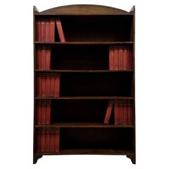 Fine Antique Early 20th Century English Edwardian Oak Open Bookcase