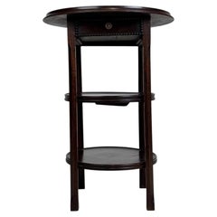 Fine Antique Early 20th Century English Edwardian Oak Round Side Table