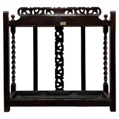 Fine Antique 19th Century English Oak Umbrella and Stick Stand