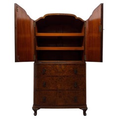 Fine Antique Early 20th Century English Edwardian Burr Walnut Cupboard
