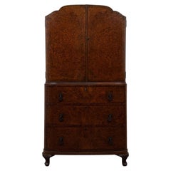 Fine Antique Early 20th Century English Edwardian Burr Walnut Cupboard