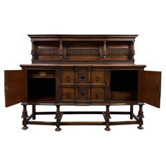 Fine Antique 19th Century English Carved Oak Sideboard