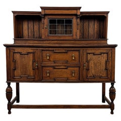 Fine Antique Early 20th Century English Jacobean-Style Oak Sideboard
