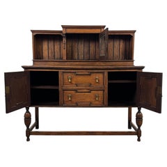 Fine Antique Early 20th Century English Jacobean-Style Oak Sideboard