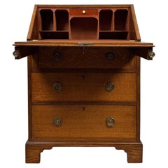 Fine Antique Early 20th Century English Edwardian Golden Oak Bureau