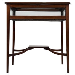 Fine Antique Early 20th Century English Inlaid Mahogany Bijouterie Display Table