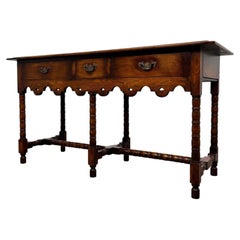Fine Antique Early 20th Century English Jacobean Style Oak Dresser Base