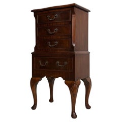 Magnifique commode anglaise antique de style édouardien en acajou, datant du début du XXe siècle