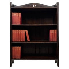 Fine Antique English Edwardian Oak Open Bookcase, Early 20th Century