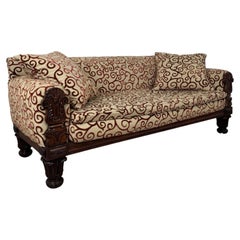 Magnifique canapé anglais ancien du XIXe siècle, de l'époque de Guillaume IV, en bois de rose
