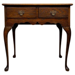 Fine Antique Early 20th Century English Edwardian Oak Side Table with Gallery