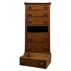 Fine Vintage Mid 20th Century Narrow Pine Chest of Drawers