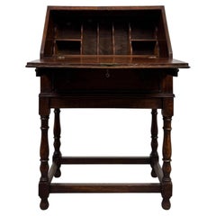 Fine Antique English Jacobean Style Oak Bureau, Early 20th Century
